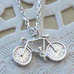 Handmade Silver Bicycle Charm Necklace