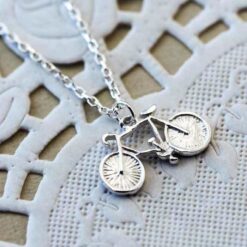 Handmade Silver Bicycle Charm Necklace