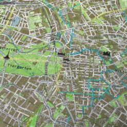 Berlin Street Map with Cycle Routes (Aqua)