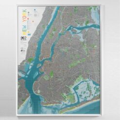New York City Street Map with Cycle Routes (Forest)