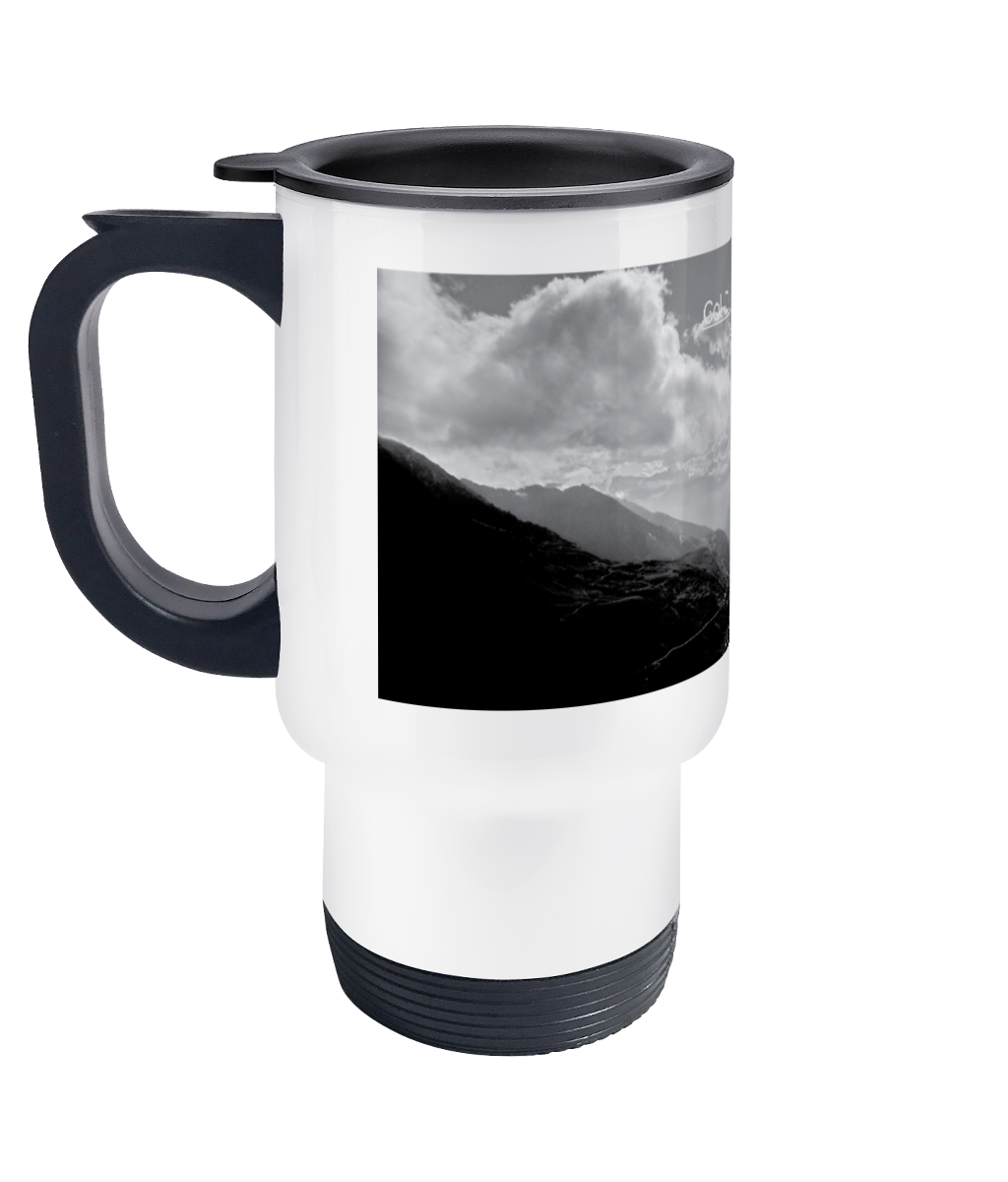 col du tourmalet scenery travel mug