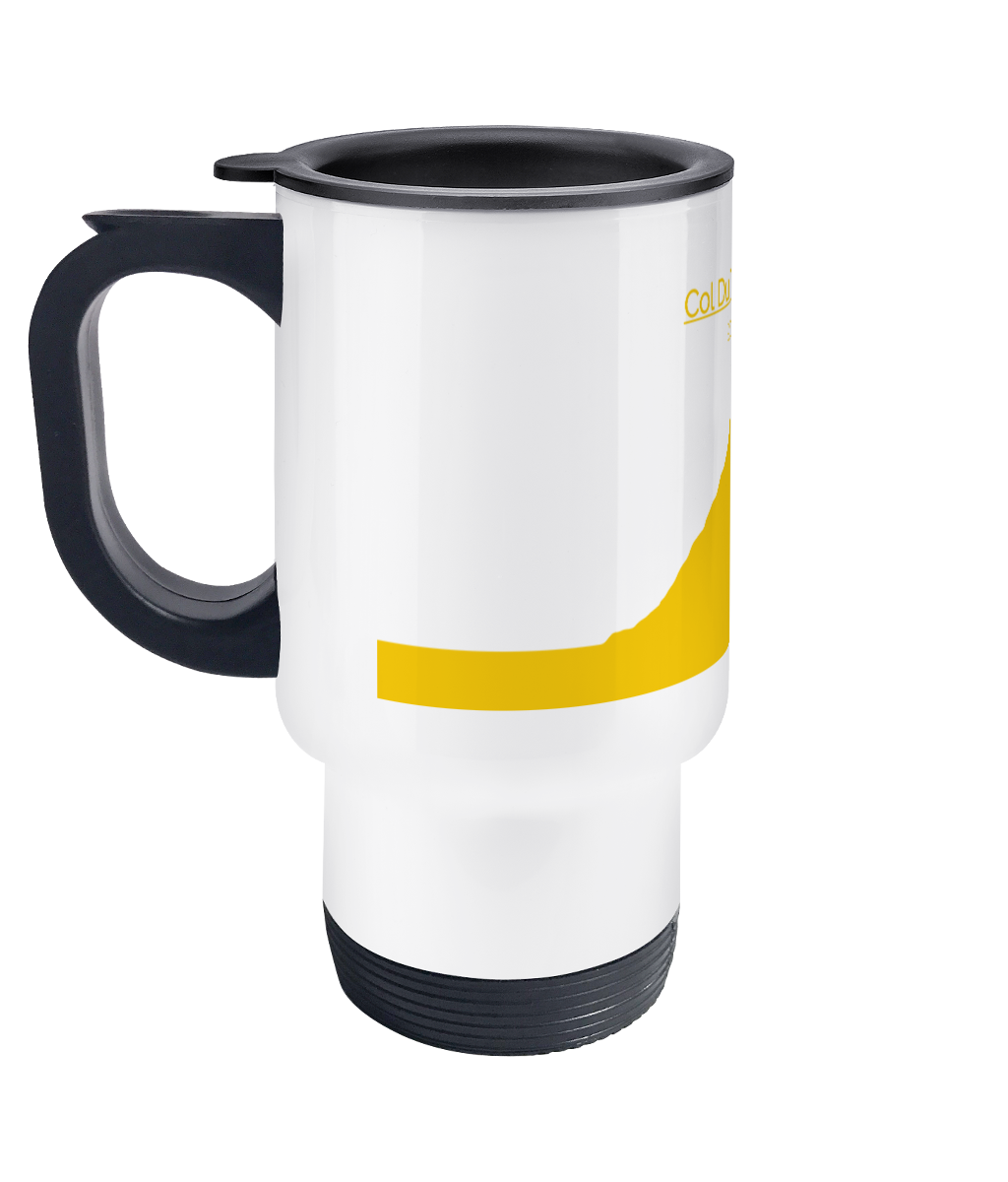 col du tourmalet yellow travel mug