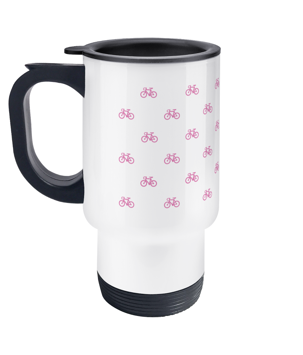 mini bikes pink travel mug