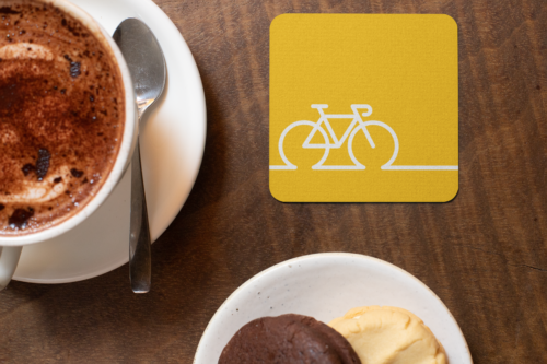 bike on yellow coaster